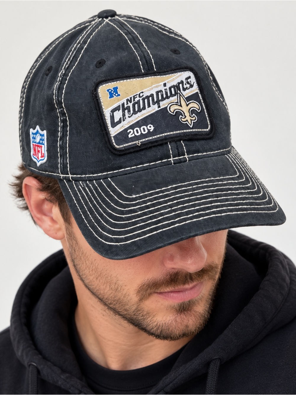 New Orleans Saints Reebok 2009 NFC Champions Fitted Hat One Size Super Bowl